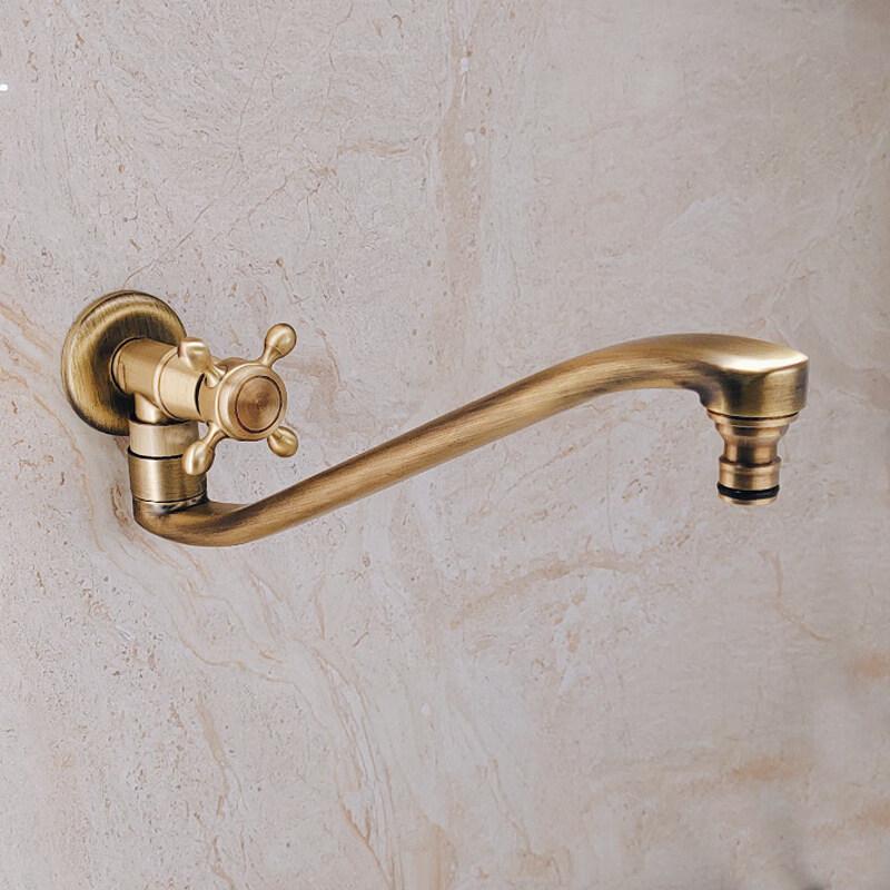 TLXT Extended Antique Brass Mop Sink Faucet