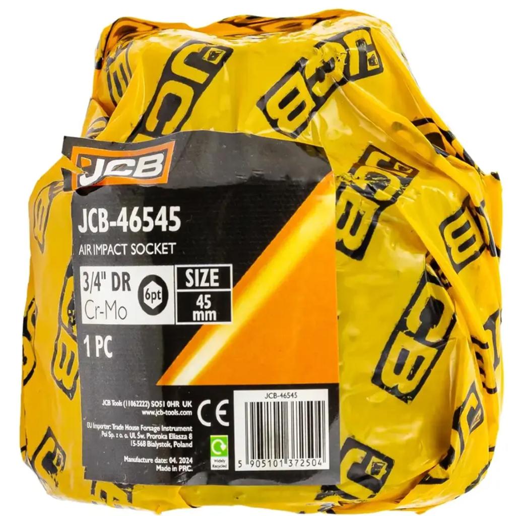 JCB Impact Socket 3/4" 45mm 6-Point Cr-Mo Socket Wrench