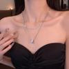 Doppellagige gestapelte Metallhalskette für Damen, leichte Luxus-High-End-Schlüsselbeinkette, Temperament-Pulloverkette, Halskette