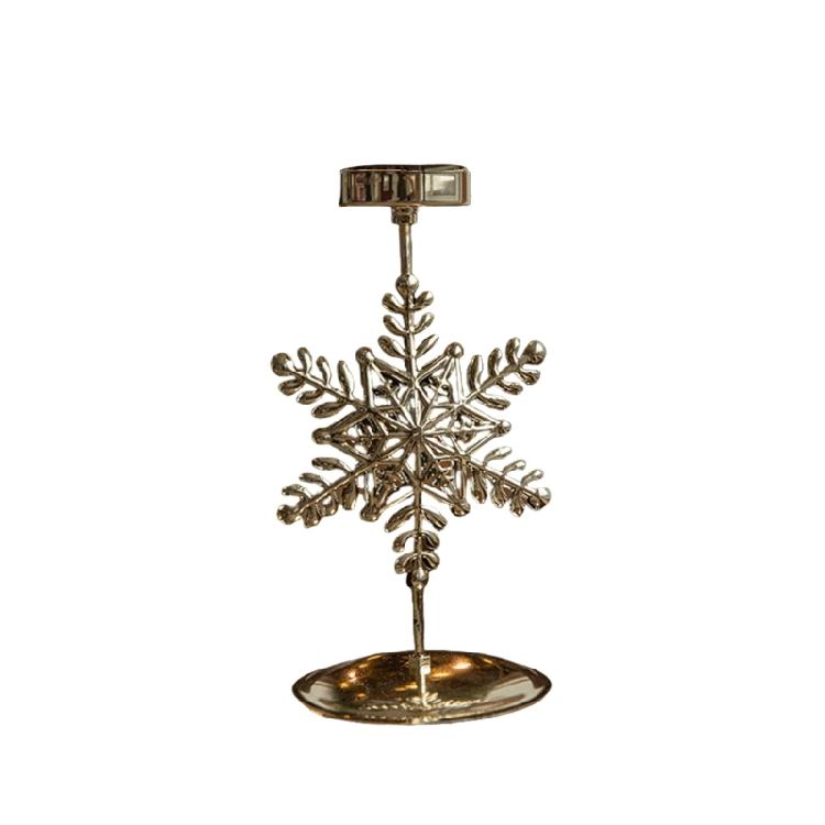 Suporte de Vela de Ferro Flor de Natal Estrela Floco de Neve Designs Vintage Metal Suporte de Vela de Chá Castiçal Decorações de Mesa