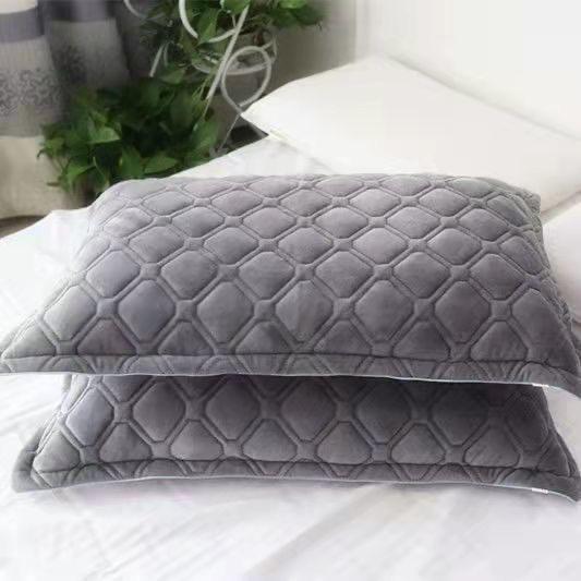 Winter Crystal Velvet Pillowcase Flannel Thicken Warm Coral Velvet Pillow Case Solid Color Bedding Pillow Cover 48cmx74cm