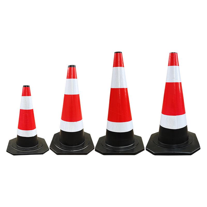 Reflective Rubber Traffic Cone - 70cm & 90cm Conical Isolation Barrier for Road Construction
