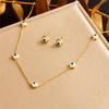 Gold Evil Eye Jewelry Set Necklace Bracelet Earrings for Women