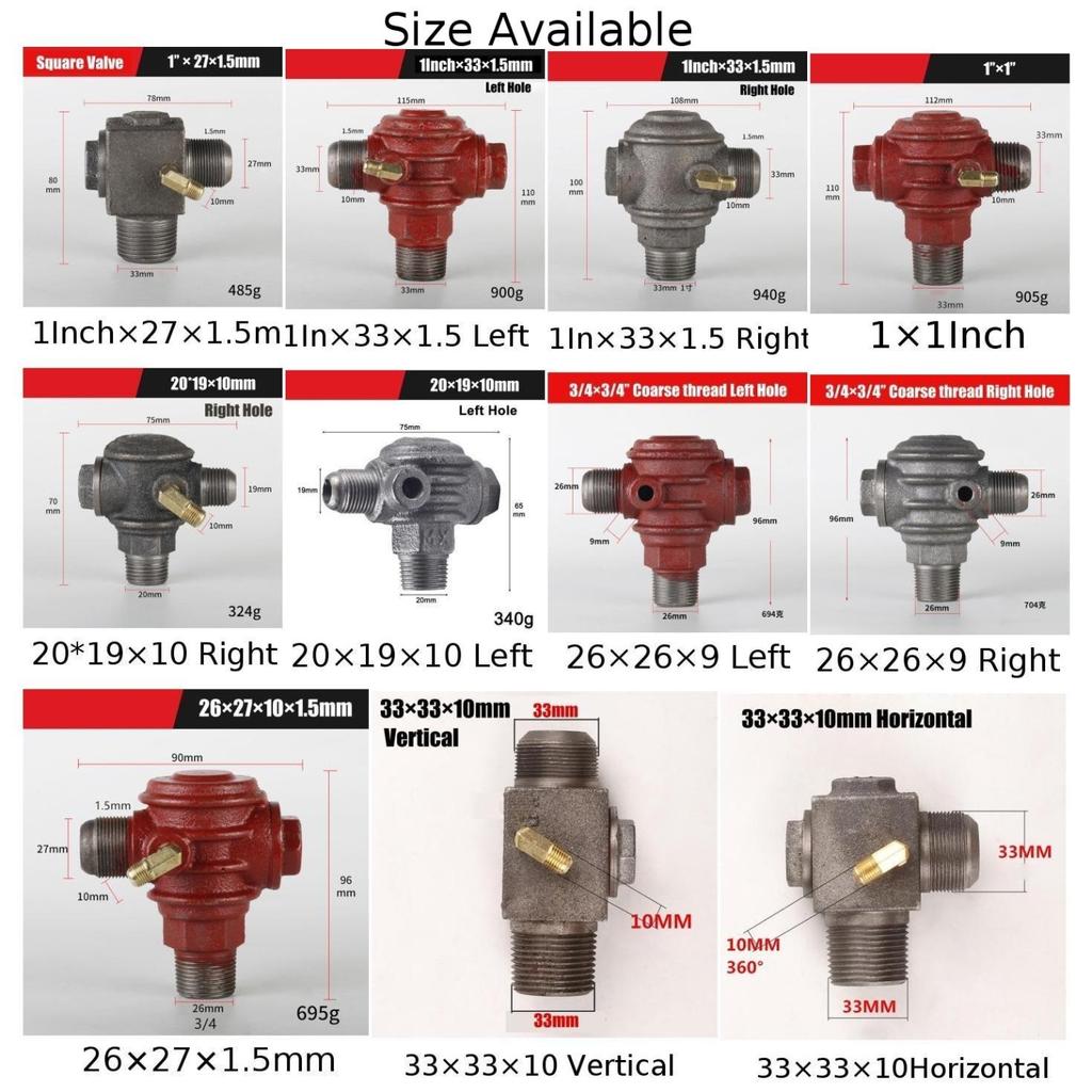 Reliable Iron Male Thread Check Valve for Air Compressor and Air Pump 3 Port