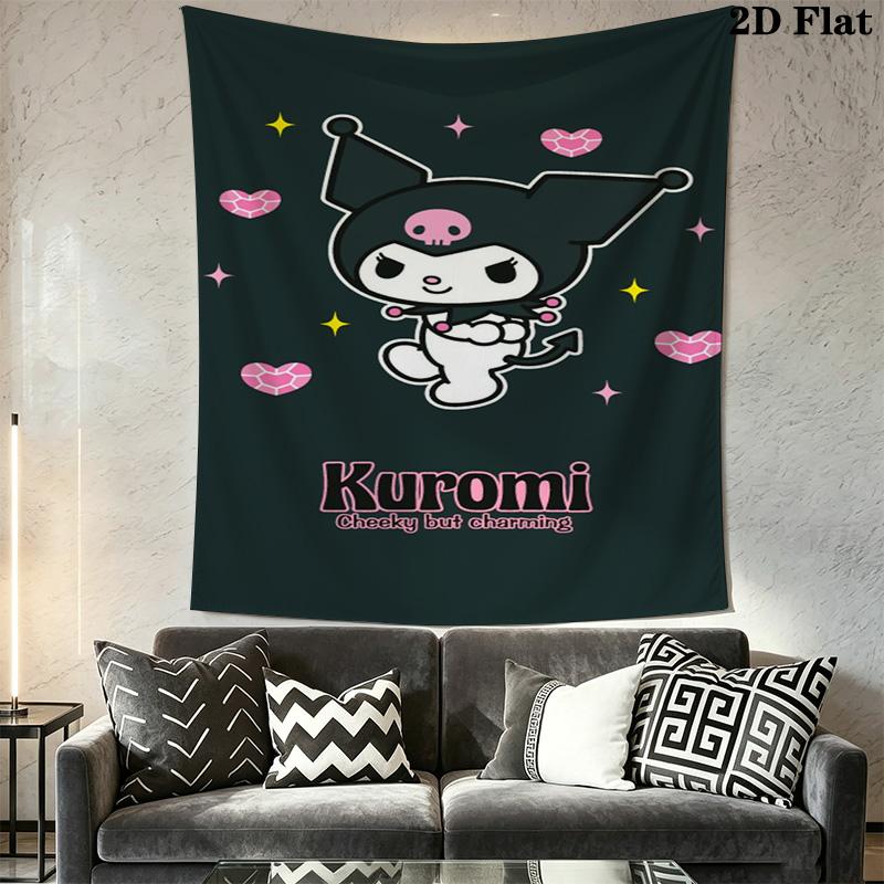 Kuromi'S Magical Adventure Tapestry Background Cloth Wallmounted Home Decor Work Of Art Background Cloth
