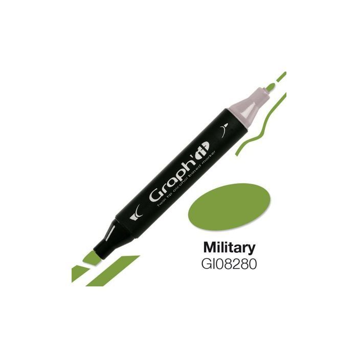 Marqueur à l'alcool - Graph'it - 8280 Militaire - Double Pointe - Indélébile
