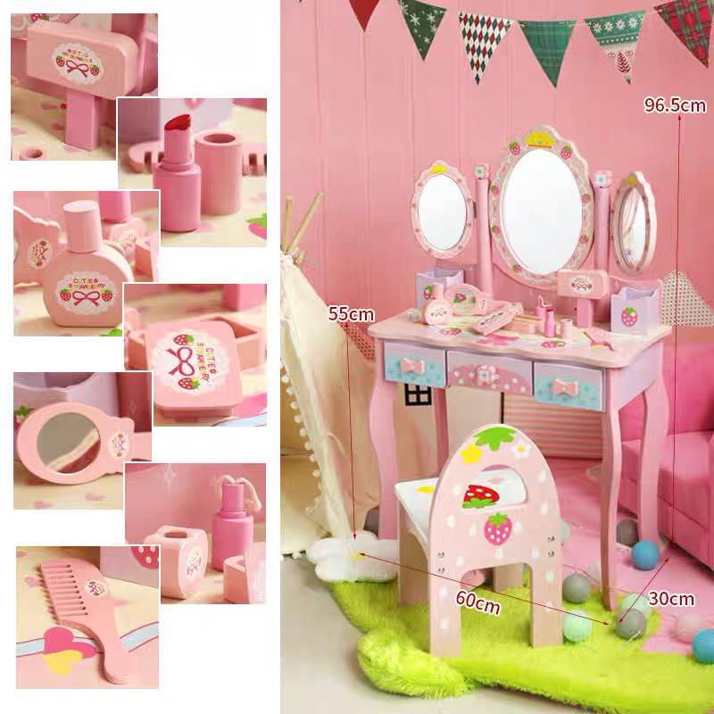 Children’s Wooden Princess Vanity Set with Jewelry Box