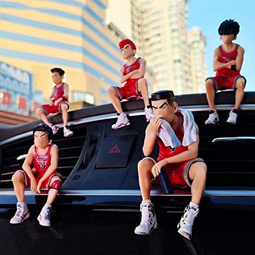 Denyeet Slam Dunk Figures: Hanamichi Sakuragi, Ryota Miyagi, Hisashi Mitsui, and Kaede Rukawa, Model Toys for Car Decoration, Anime Figures, Approx. 8