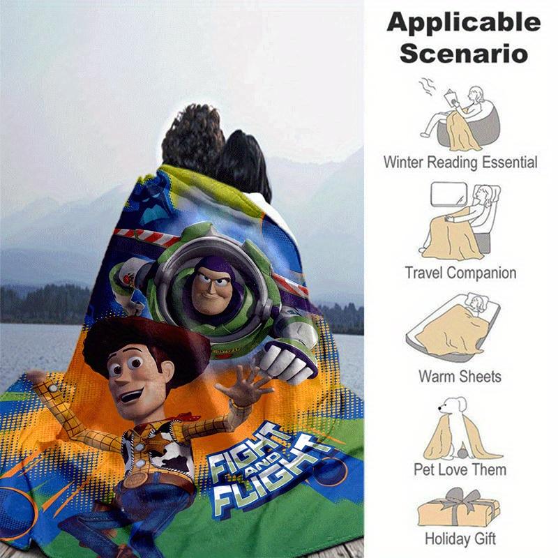 1pc Buzz Lightyear Printing Blanket - Soft, All-Season Throw for Office Blanket,  | Personalized Gift with Adorable Cartoon Design