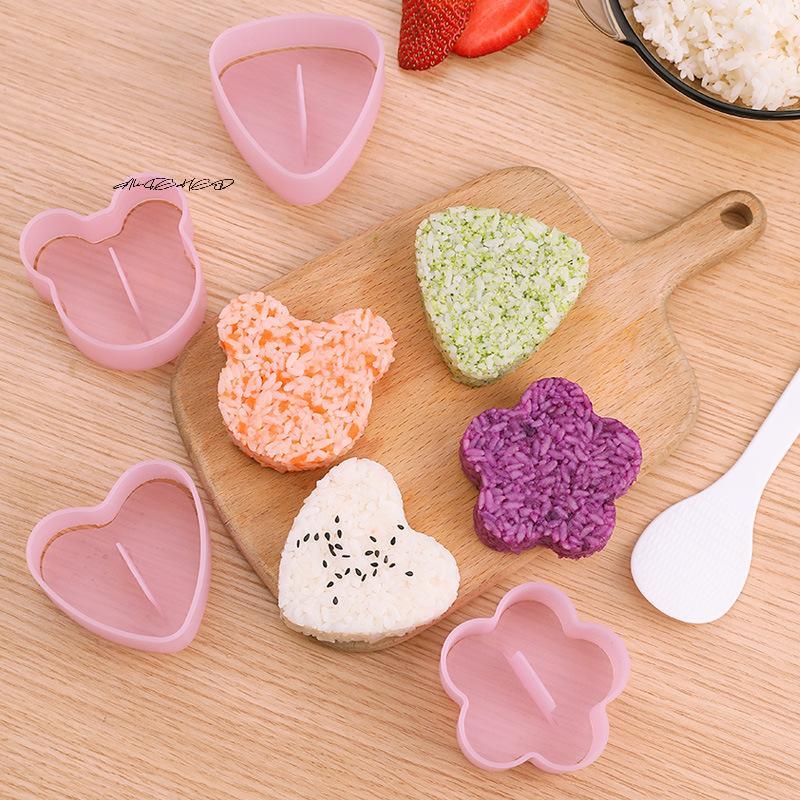 Kreslená trojúhelníková sada na sushi - 1 sada tvořítko forma na sushi onigiri rýsová koule lis na jídlo japonské DIY nástroje do kuchyně bento