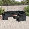 VidaXL Garden Lounge Set 11 Pcs with Cushions Black Braided Resin 3224172