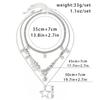3Pieces Star Fringe Necklace Hip Hop Round Bead Choker Multilayer Clavicle Chain Y2K Jewelry OT Buckle Necklace Party