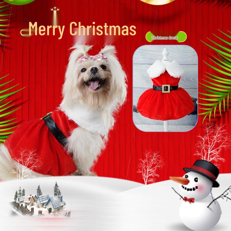 Classic Santa Claus Dog Christmas Outfit - Holiday & New Year Pet Dress