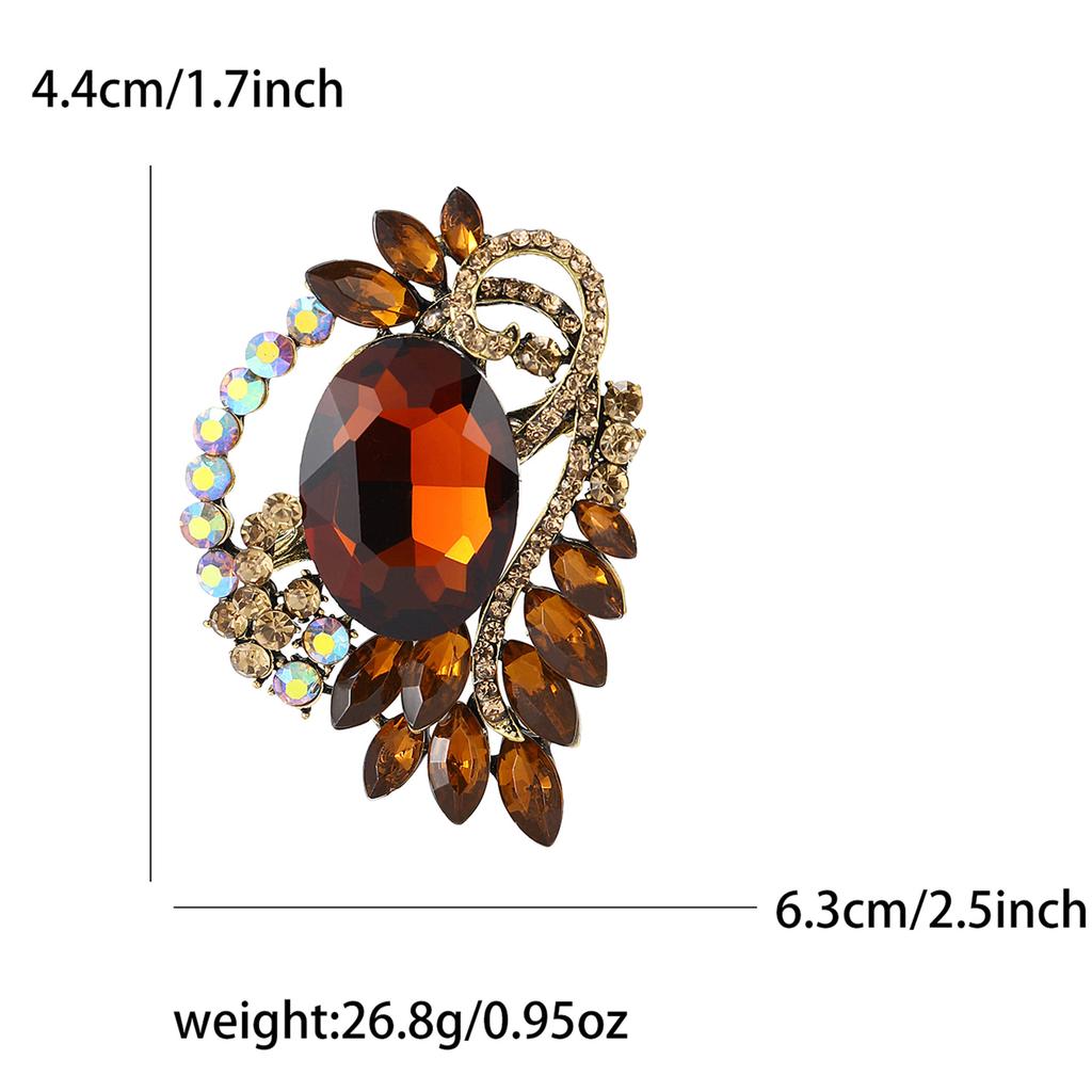 Broșă din sticlă cu strasuri rafinate din aliaj de calitate înaltă. Broșă rafinată pentru femei, haină șal, corsaj, bijuterii.