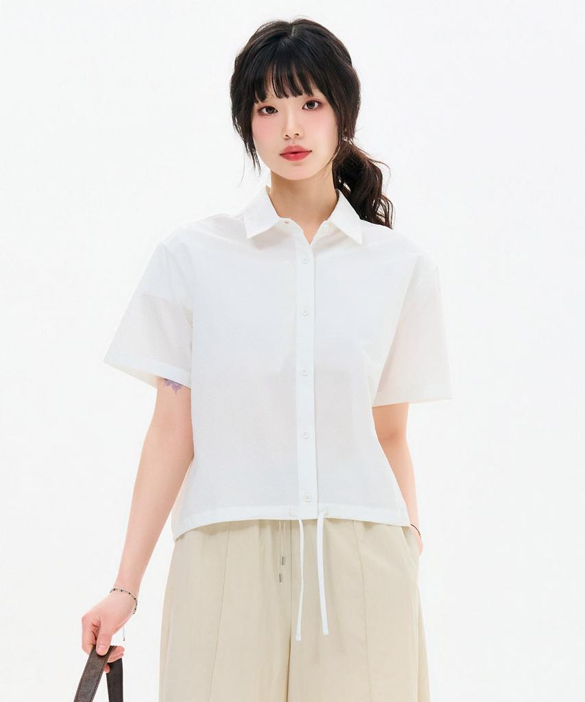 CHASECULT Women'S Seersucker Short Sleeve Shirt-Fbrg5574D0A
