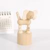 Wooden Finger Puppet Toy Cartoon Mini Desktop Movable Elephant Tiger Dog Puppet Figurine for DIY Crafts Home Party Decoration