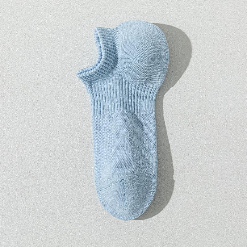 Summer Sports Loop Men's Boat Socks, Antibacterial, Deodorizing, Anti-pilling, Mesh Breathable and Sweat-absorbing Short Socks for Running and Cycling