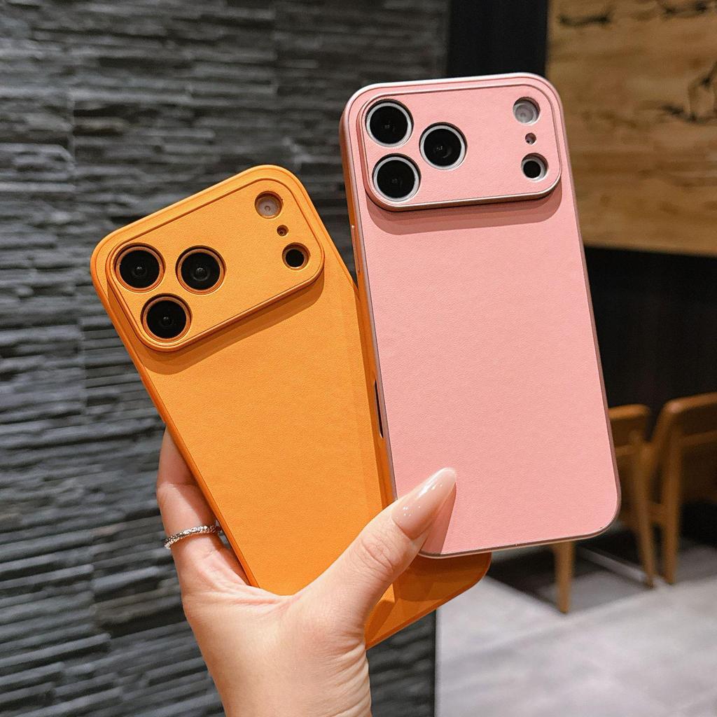 Versatile 17-Element Leather Case: Compatible with iPhone 17 Pro Max and 16 Pro Max - Solid Color Protective Cover