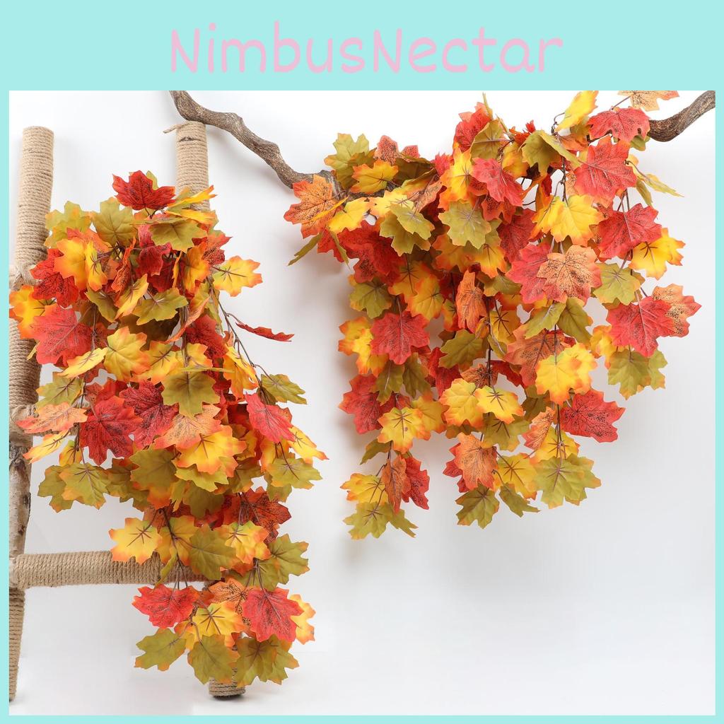 Realistic Autumn Maple Leaf Vine For Home Decor And Wedding Decoration 75cm Height