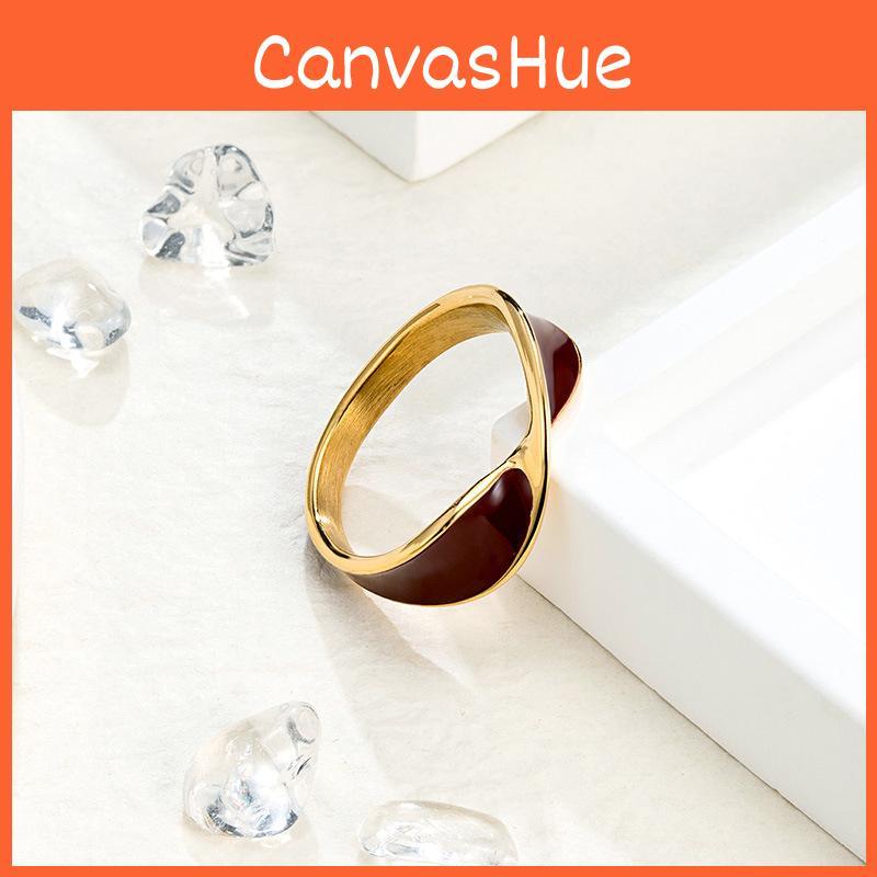 Ankara Red Fashionable Drip Oil Butterfly Ring Made From Premium Titanium Steel For Women