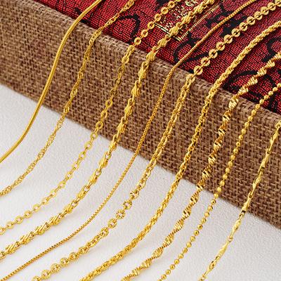Gold Sand Necklace Jewelry for Women, Long-lasting Colorfastness, High-end Niche Clavicle Chain Accessories, Imitation Gold Chain