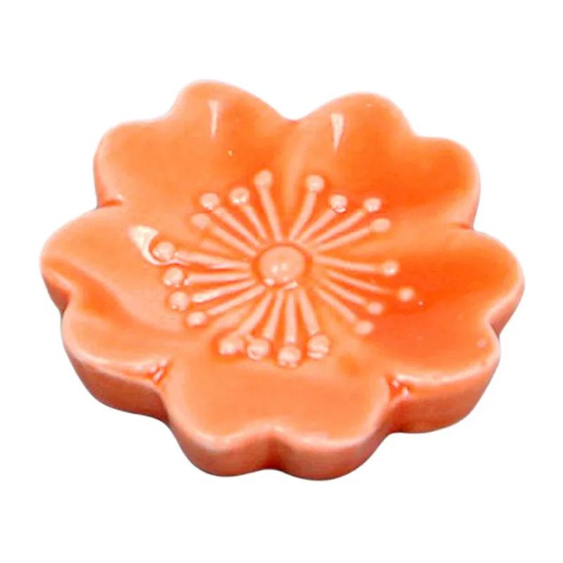Ceramic Sakura Blossom Chopsticks Holder Colorful Spoon Fork Chopstick Rest Stand Kitchen Tool Tableware Dining Table Decoration