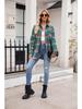 2024 Women's Casual Loose Plaid Pocket Shirt - Autumn/Winter European & American Fashion