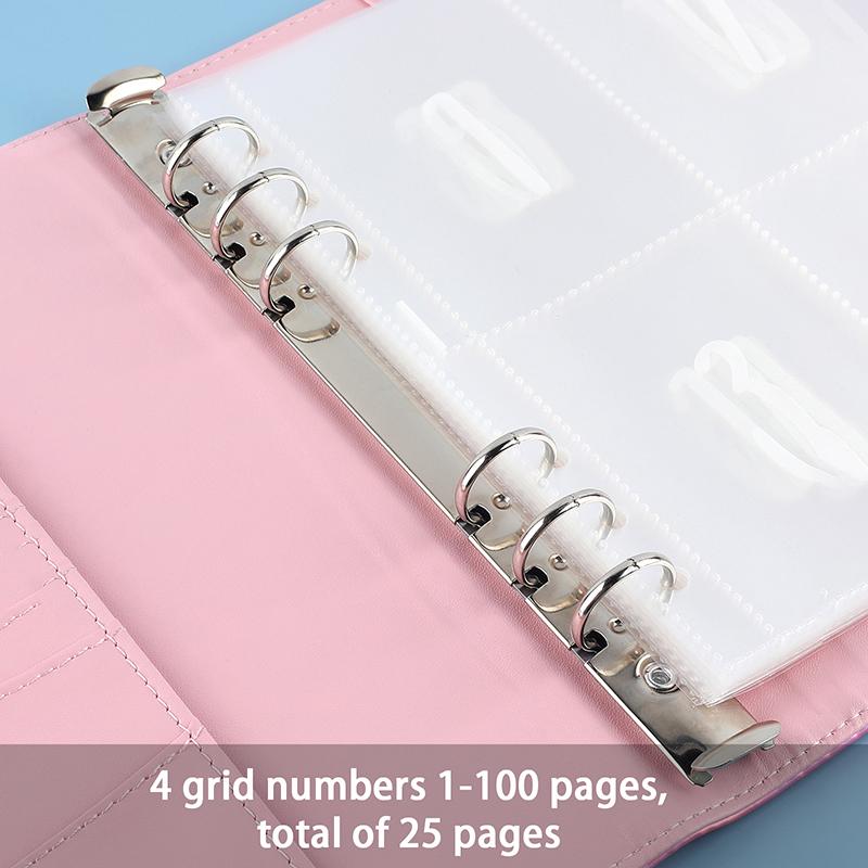 New 25 Sheets 100 Envelopes Save Money Challenge Pre-marked 1-100 Money Bag Cash Filler A5 Ring Adhesive Insertion Replacement