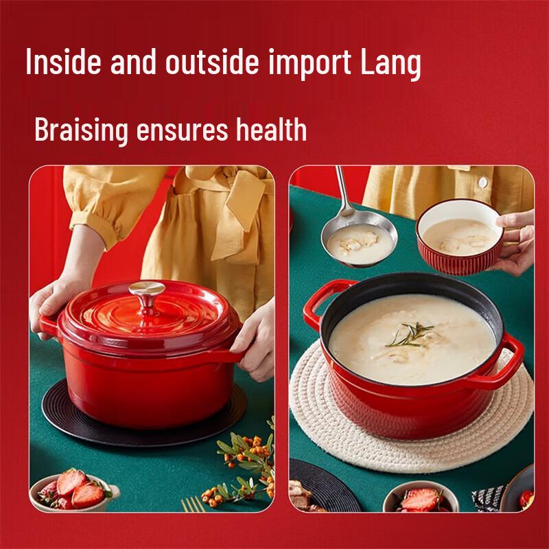 COOKER KING Non-Stick Enamel Cast Iron Soup Pot