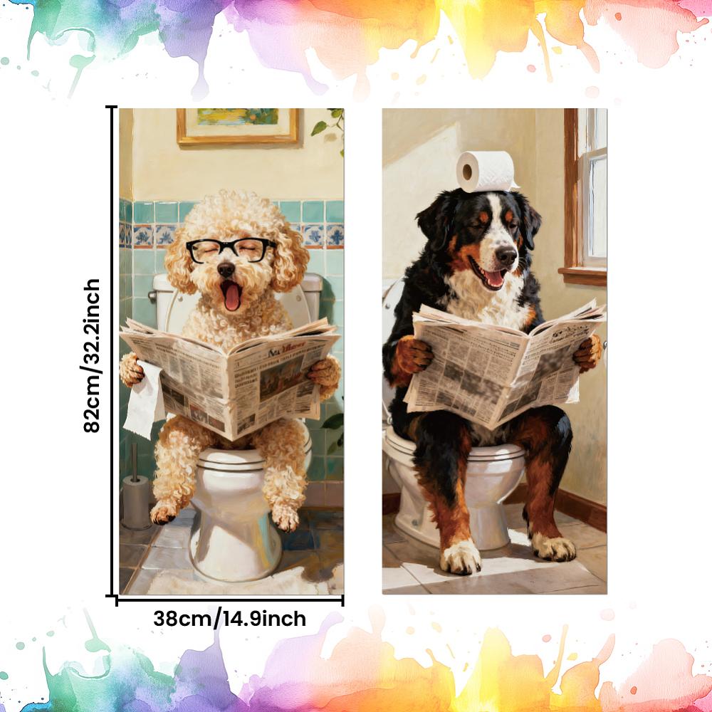 PVC Stickers Self-adhesive Decorative Stickers Decals for Trash Decoration Dog 820x380mm 2pcs/set