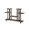 Étagère À Plantes - MUVOE - 4 Niveaux - Bois Massif - Mobile Avec Roues - 123,5x33x80cm