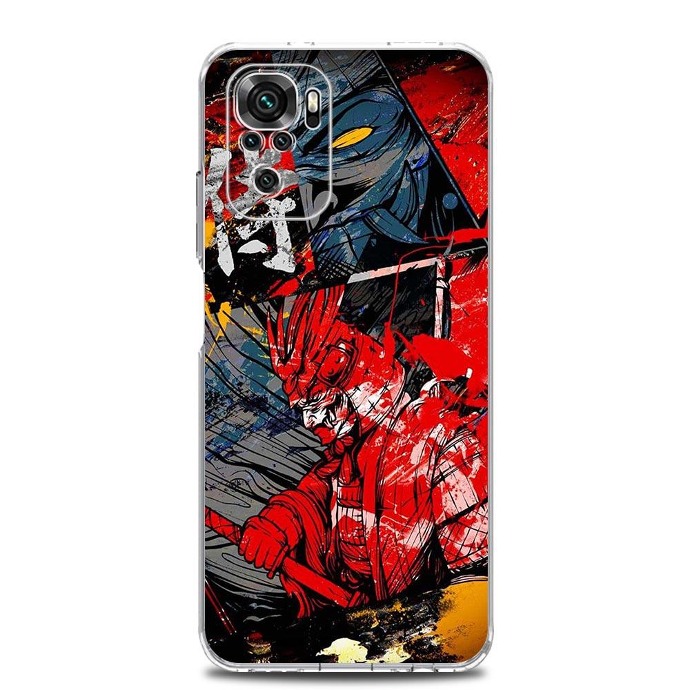 Japanese Bushido Samurai Clear Phone Case For Xiaomi Redmi Note 12 5G 9S 9 8 10 11 Pro+ 9T 8T 10C 9C 9A 7 Pro Soft Back Cover