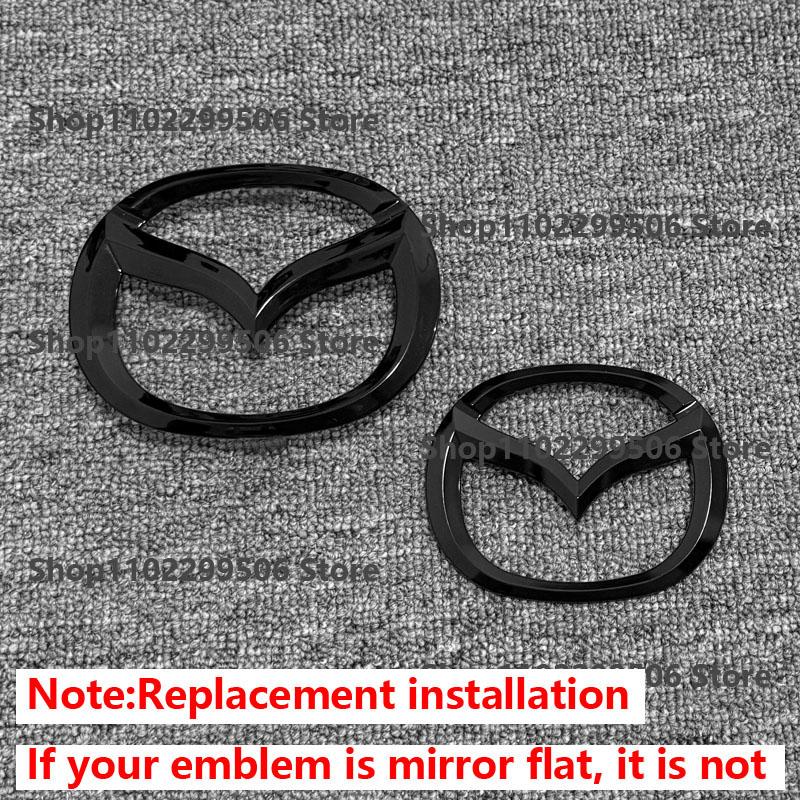 CX-90 Glossy Black ABS Car Front Grille Eemblem Rear Trunk Badge Sticker SKYACTIV G AWD For Mazda CX90 Logo Accessories