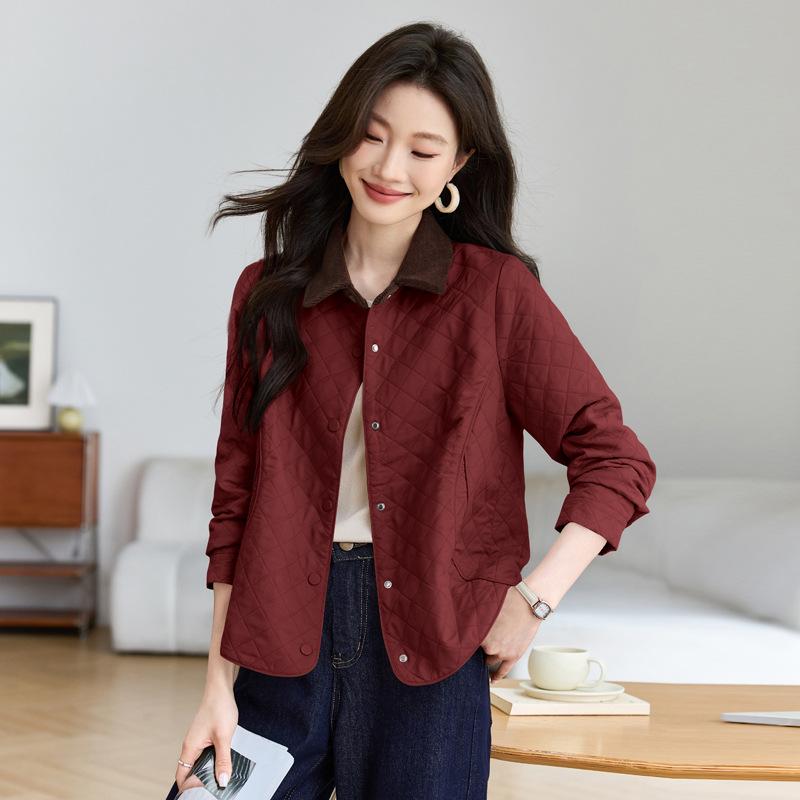 

Женская куртка с цветными блоками и отложным воротником - Модная повседневная бейсбольная куртка на весну и осень XL красный