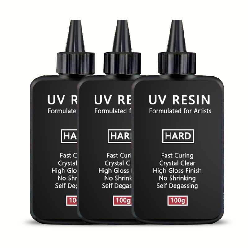Crystal Clear Hard UV Resin Upgraded Formula Ultraviolet Fast Curing Resin for Jewelry Making, Hard Transparent Solar Cure Resin