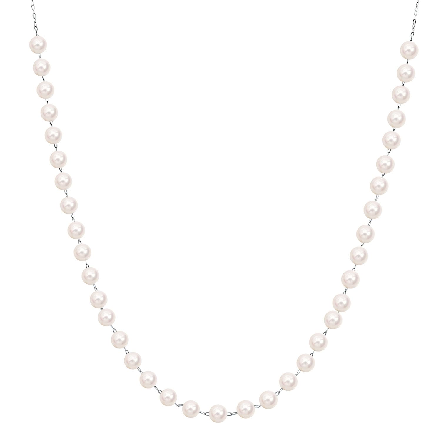 

Lala Christie Women s Akoya Pearl Necklace, 4.5-5.0mm (18K White Gold), 35 Pearls, 45cm, with Certificate of Authenticity, lp107-0004-wg