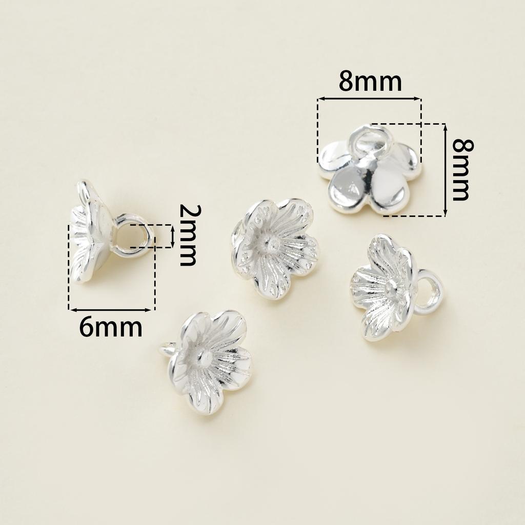 2Piece/Pack 14/18K Gold Color Plated Flower Shape Charms Pendants for DIY Bracelet Necklace Jewelry Making Accessories