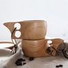 Handgefertigte nordische Holztassen Tragbare Kuksa mit Lanyard Kaffeetasse Milchtasse 250ml Tee Kaffee Trinkbecher Holz Kaffeetasse