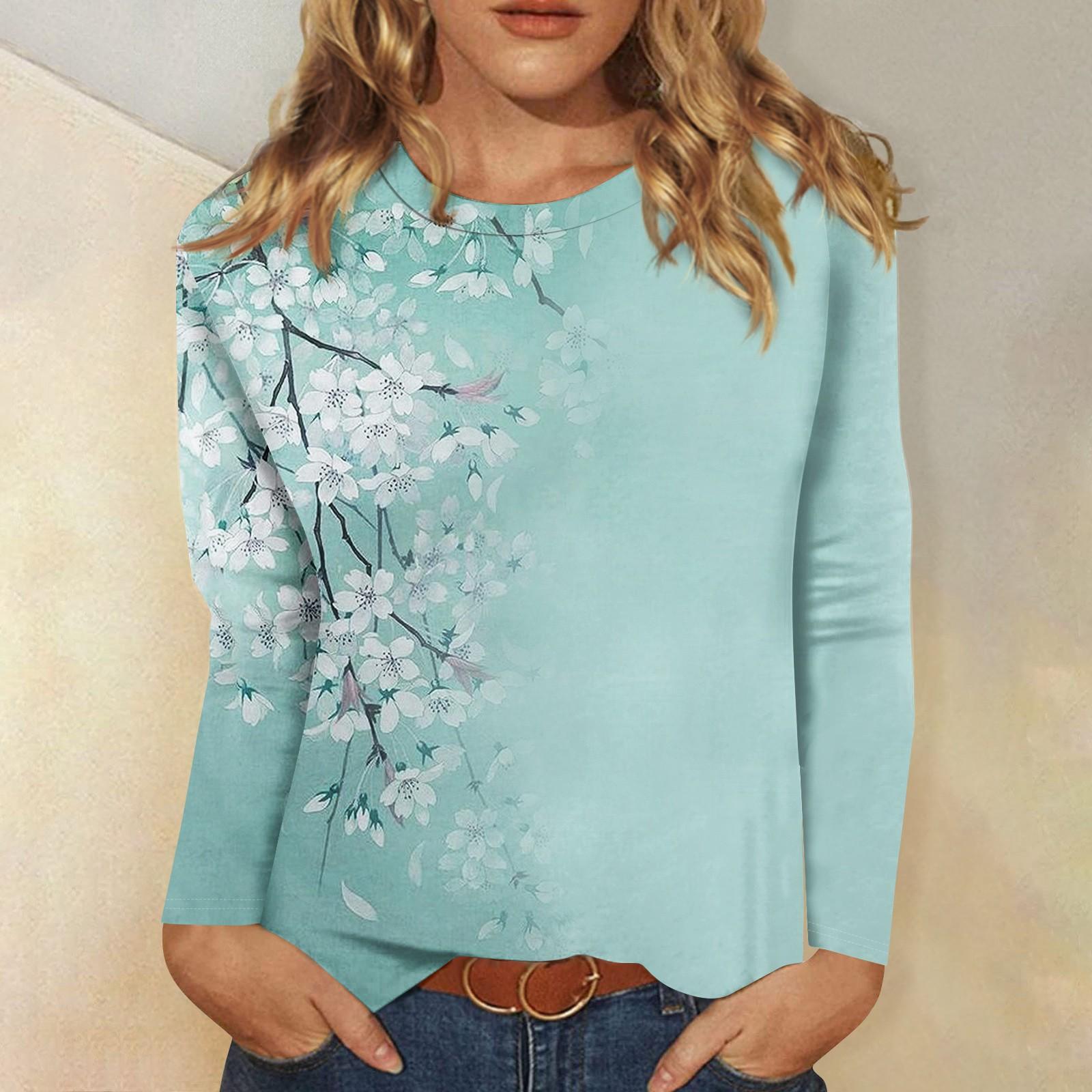 

Рубашки с длинным рукавом для женщин, милые футболки с графическим принтом, блузки, повседневные базовые топы больших размеров, пуловеры XXXXXL