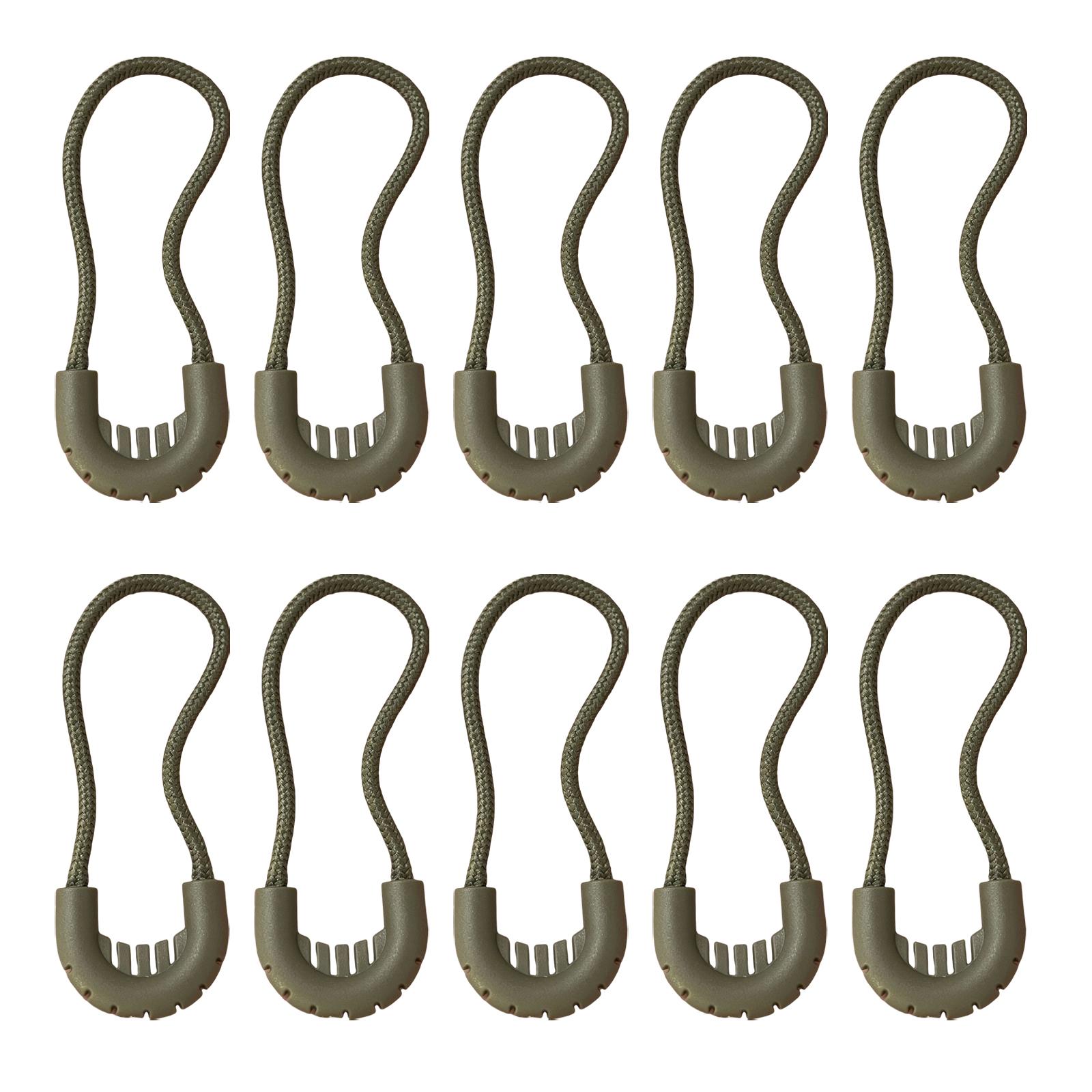 

10 шт. Наружная молния для рюкзака, головка молнии для сумки, гибкий пуллер для молнии, легкий вес, головка молнии для сумки, запчасти, аксессуары, прочный армия зеленый