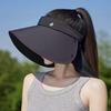 Shawl Vinyl Sunscreen Sun Hat Women's Large Brim Cover Full Face Ice Silk Empty Top Hat Outdoor Cycling Sunscreen Sun Hat