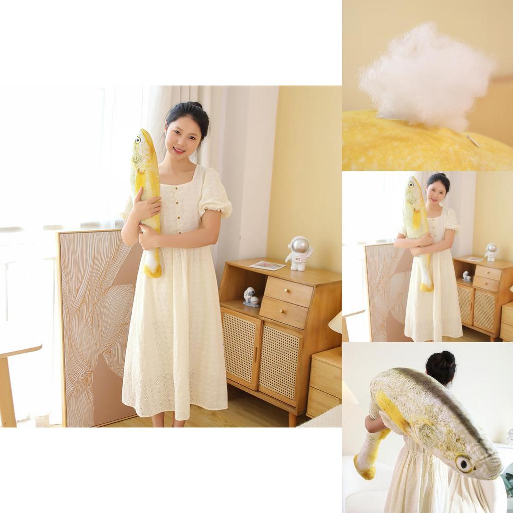 Soft And Cuddly Yellow Fish Stuffed Animal Toy For All Ages 120cm Size