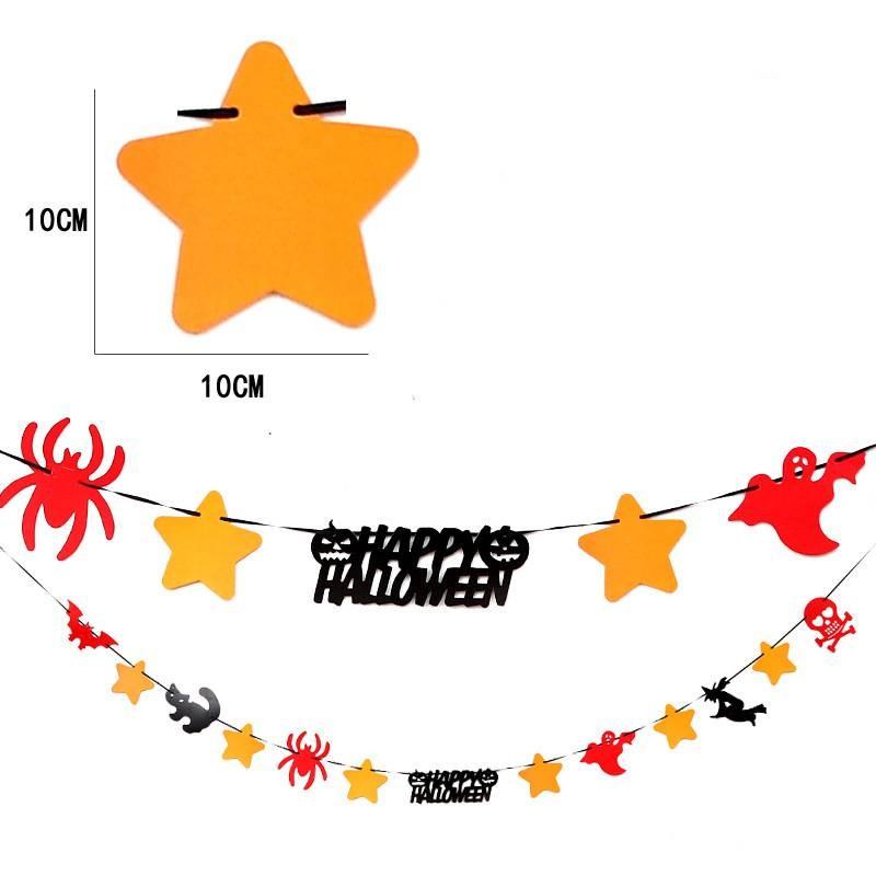 Pendant Flag Halloween Pumpkin Paper Art Party Scenes Layout Pennants Decoration