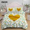 3D Love Heart Duvet Cover Microfiber Luxury Romantic Theme Bedding Set King Queen For Couple Valentine's Day Gifts Bedroom Decor
