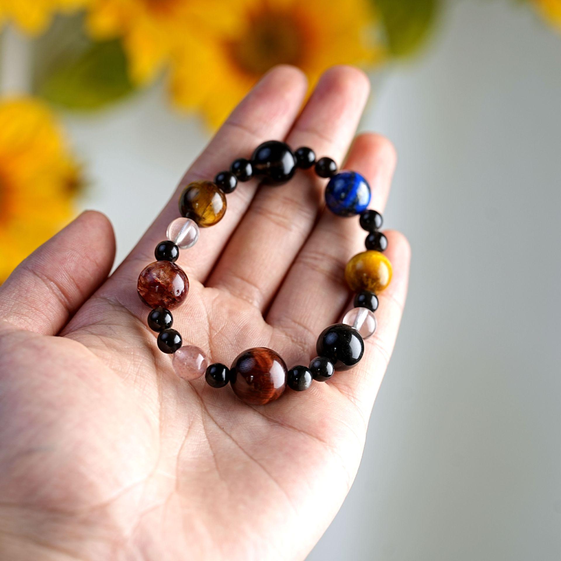 

Silver Obsidian Spliced Bracelet: Versatile Light Luxury Retro DIY Design for Women, Fashionable Beaded Jewelry