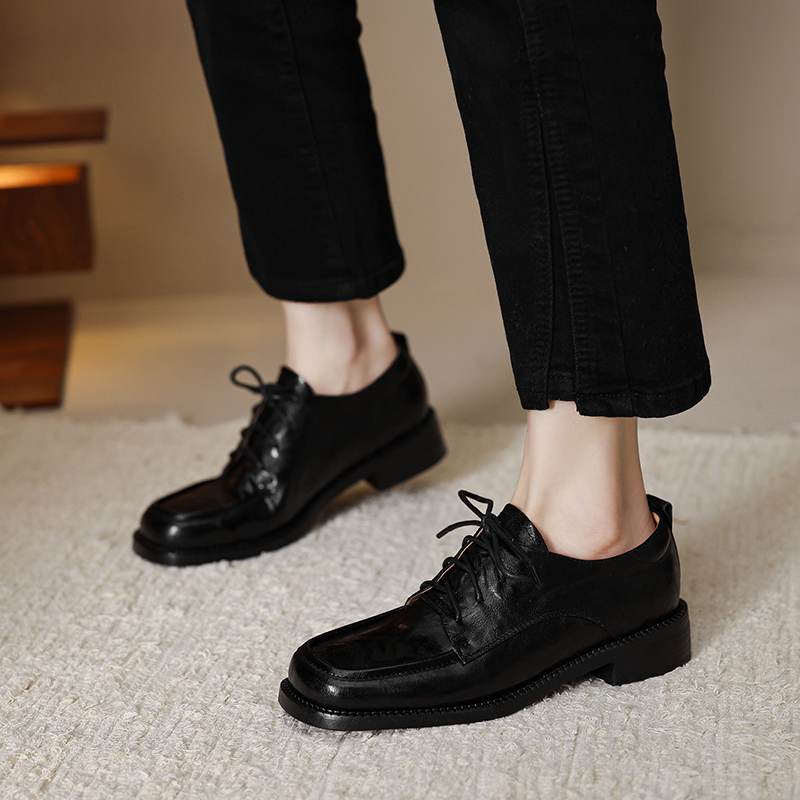 Krazing Pot Sheepskin Round Toe Size 42 Loafers Med Heels Lace Up Size 41 Rome Gladiator Autumn Pumps