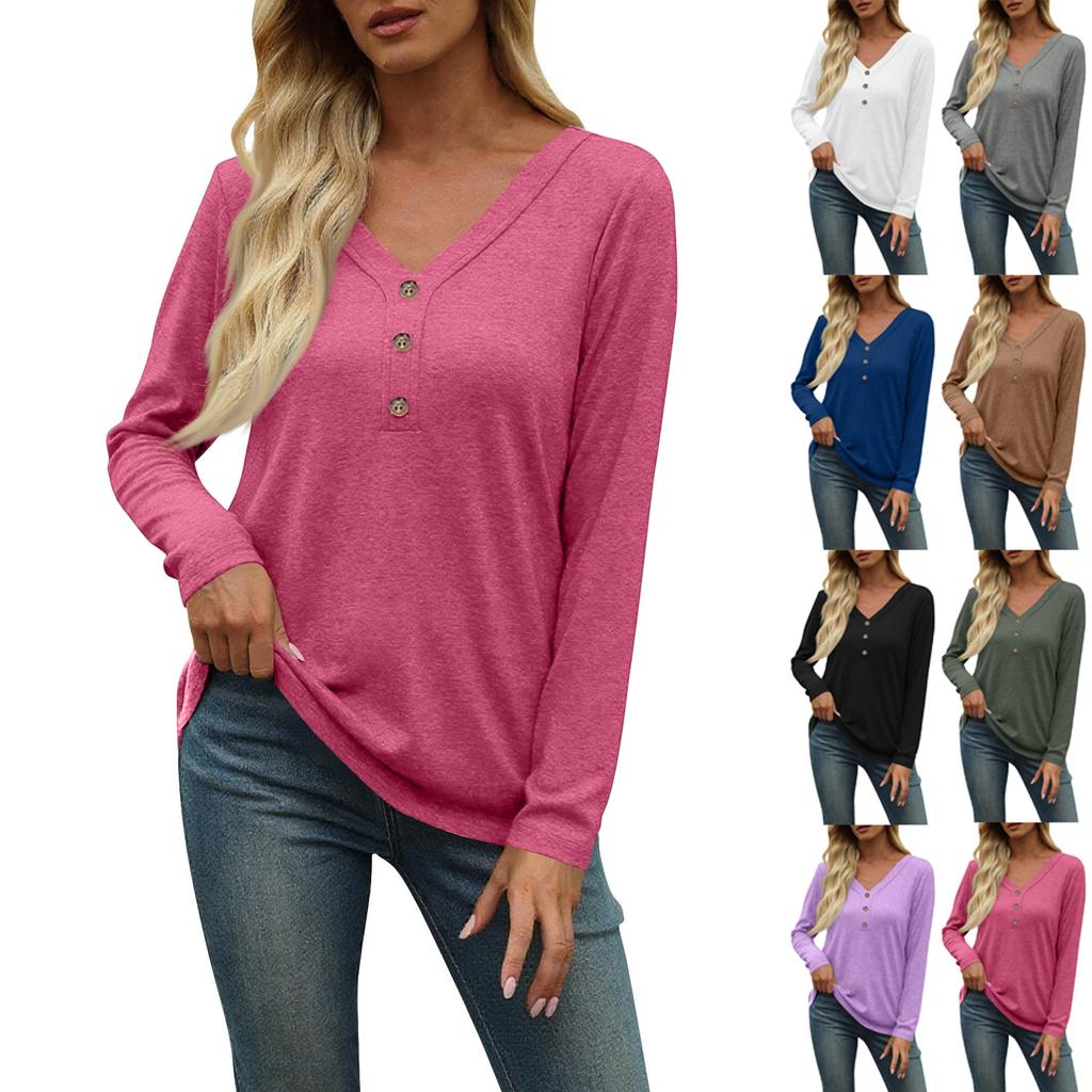 Women's Fashionable And Casual Seven Long Sleeve Printed Round Neck T-Shirt Top