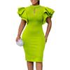 D560 Women's Sexy Beaded Lotus Sleeve Party Dress - 2025 Fashion African Style