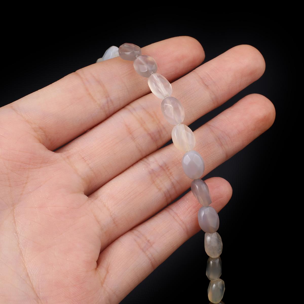 

Бусины из натурального камня опал/розовый кварц овальные граненые бусины для изготовления ювелирных изделий DIY ожерелье браслет серьги аксессуар Grey Agate/8x6x4mm