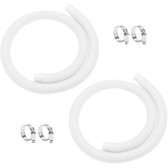 Pool Pump Hoses 1.25 Inch X 59 Inch Filter Pump Replacement Pool Hose For Above Ground Pools Flexible PE Tube For Swimming Systems (4 Pcs Blue)